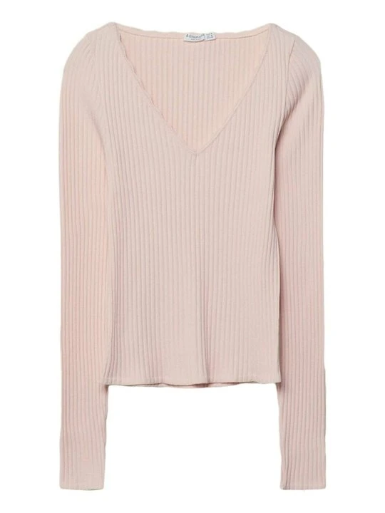 Zdjęcie produktu Bluzka z długim rękawem Stradivarius jasnoróżowy
