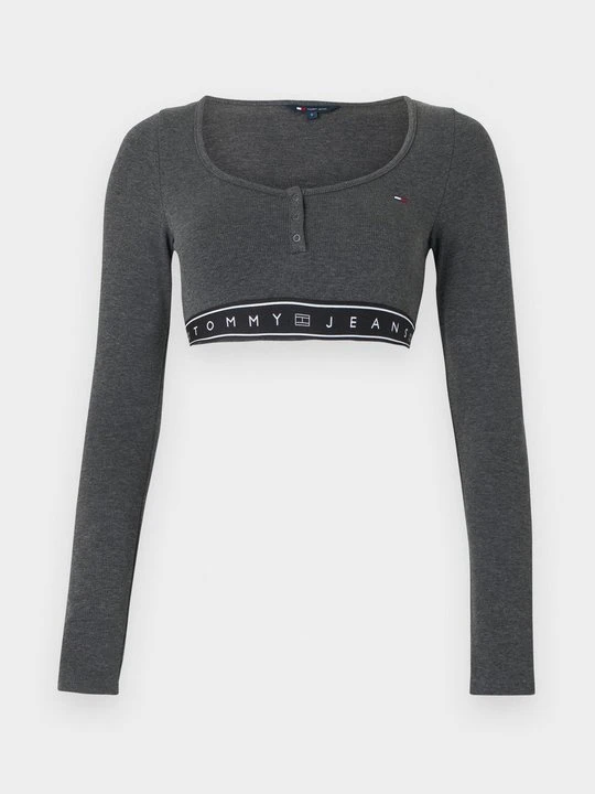 Zdjęcie produktu Bluzka z długim rękawem Tommy Jeans ciemnoszary melanż