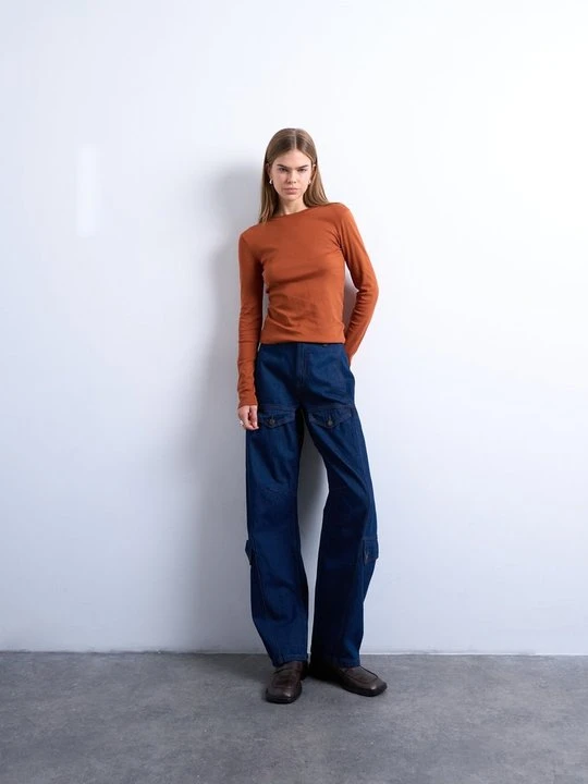 Zdjęcie produktu Bluzka z długim rękawem Topshop brązowy