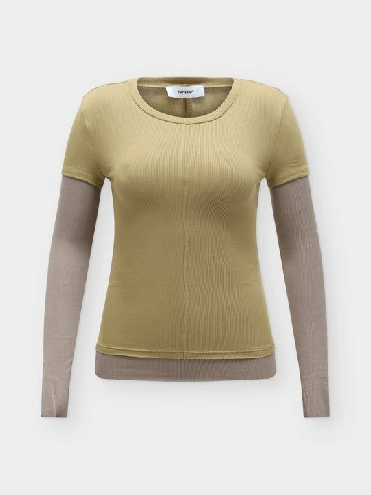 Zdjęcie produktu Bluzka z długim rękawem Topshop khaki