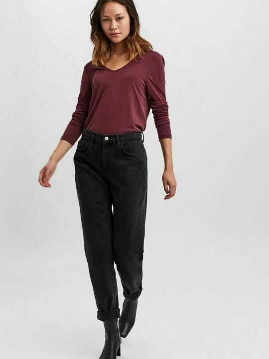 Zdjęcie produktu Bluzka z długim rękawem Vero Moda ciemnoczerwony melanż