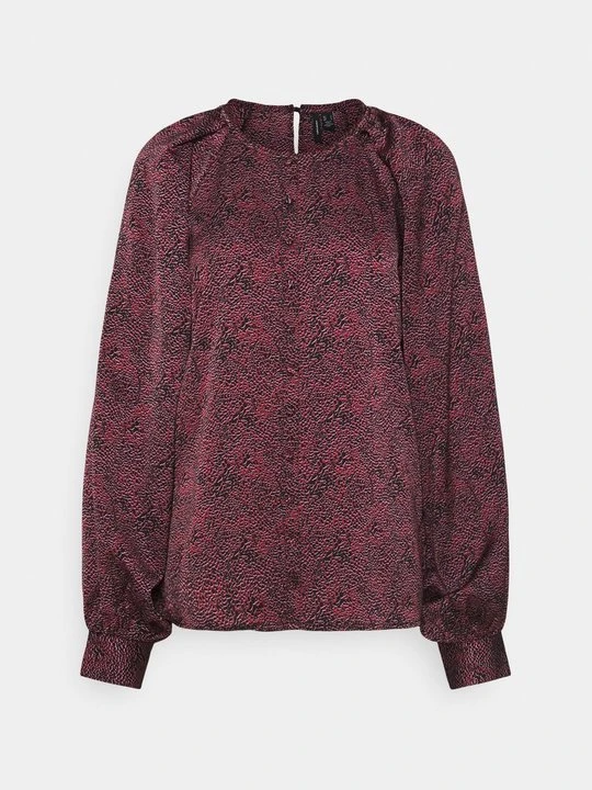 Zdjęcie produktu Bluzka z długim rękawem Vero Moda ciemnoczerwony