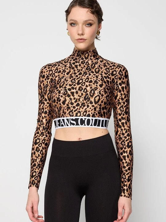 Zdjęcie produktu Bluzka z długim rękawem Versace Jeans Couture brązowy