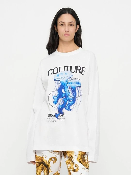 Zdjęcie produktu Bluzka z długim rękawem Versace Jeans Couture biały