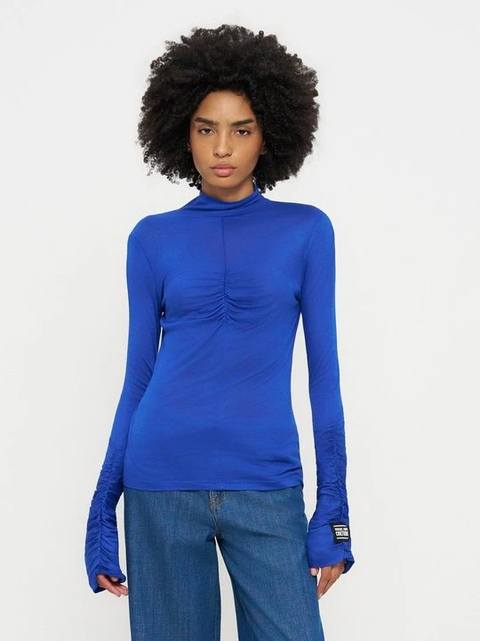 Zdjęcie produktu Bluzka z długim rękawem Versace Jeans Couture niebieski