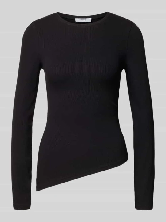 Zdjęcie produktu Bluzka z długim rękawem w asymetrycznym kroju model 'RIA' Topshop Czarny