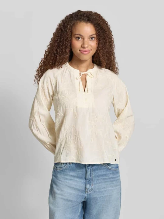 Zdjęcie produktu bluzka z długim rękawem w kroju regular fit z czystej bawełny model 'FRIDA' Pepe Jeans Złamany biały
