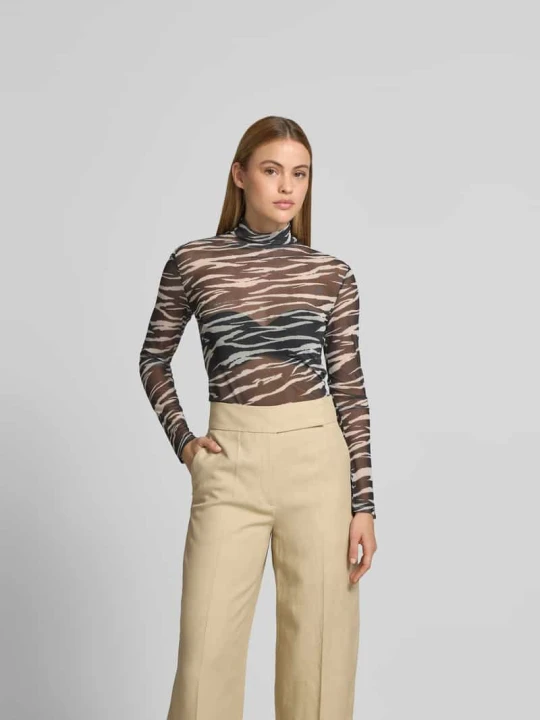 Zdjęcie produktu Bluzka z długim rękawem w półprzezroczystym designie lala Berlin Czarny