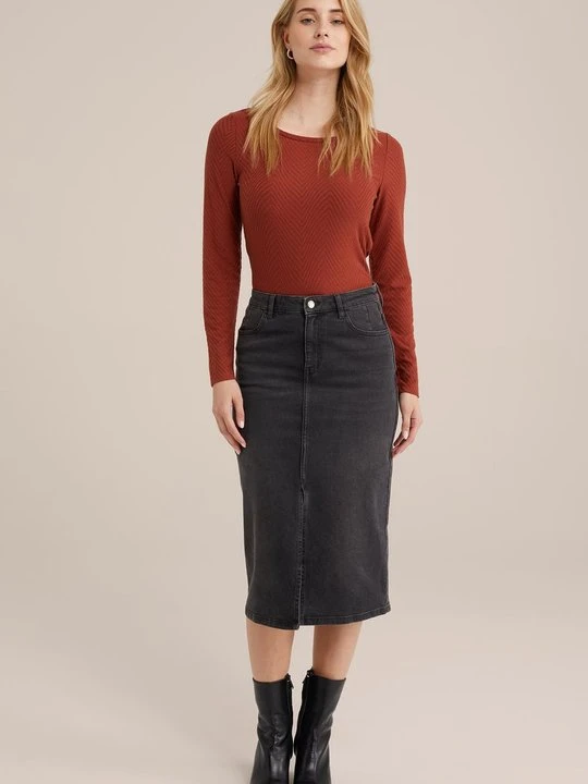 Zdjęcie produktu Bluzka z długim rękawem WE Fashion brązowy melanż