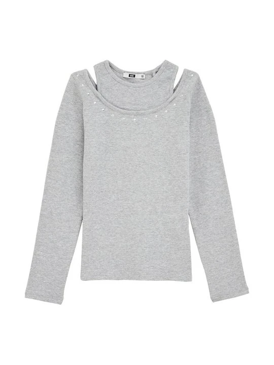 Zdjęcie produktu Bluzka z długim rękawem WE Fashion jasnoszary