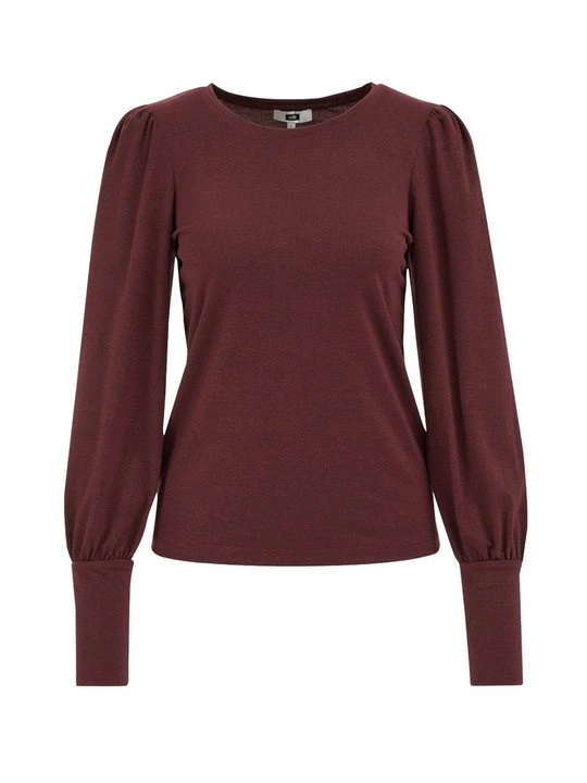 Zdjęcie produktu Bluzka z długim rękawem WE Fashion bordowy