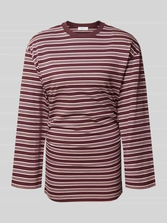 Zdjęcie produktu Bluzka z długim rękawem we wzór na całej powierzchni model 'BETT' Topshop Czekoladowy