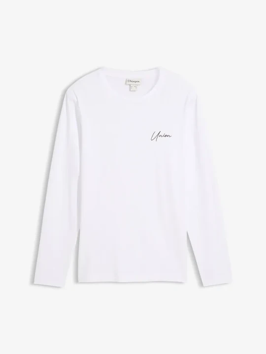 Zdjęcie produktu Bluzka z długim rękawem z bawełny organicznej, slim fit BonPrix biały