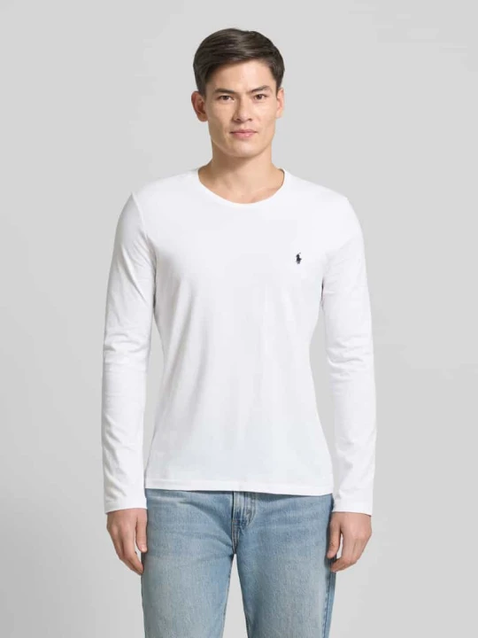 Zdjęcie produktu Bluzka z długim rękawem z bawełny z wyhaftowanym logo Polo Ralph Lauren Biały
