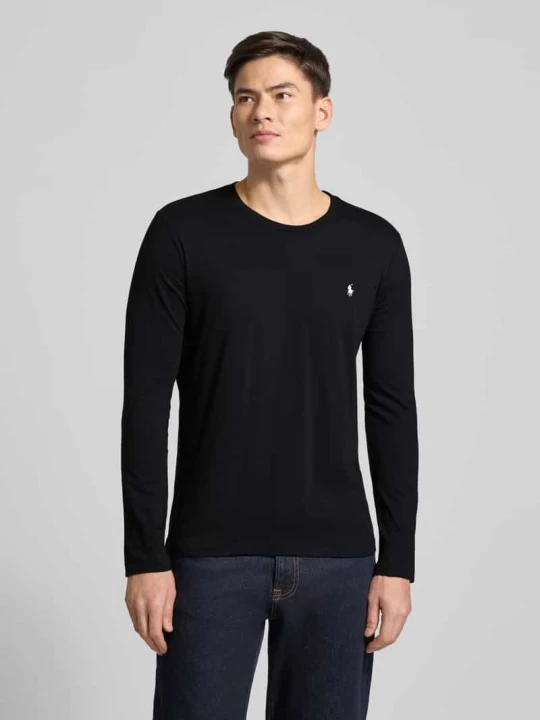 Zdjęcie produktu Bluzka z długim rękawem z bawełny z wyhaftowanym logo Polo Ralph Lauren Czarny