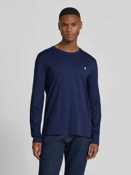 Zdjęcie produktu Bluzka z długim rękawem z bawełny z wyhaftowanym logo Polo Ralph Lauren Granatowy