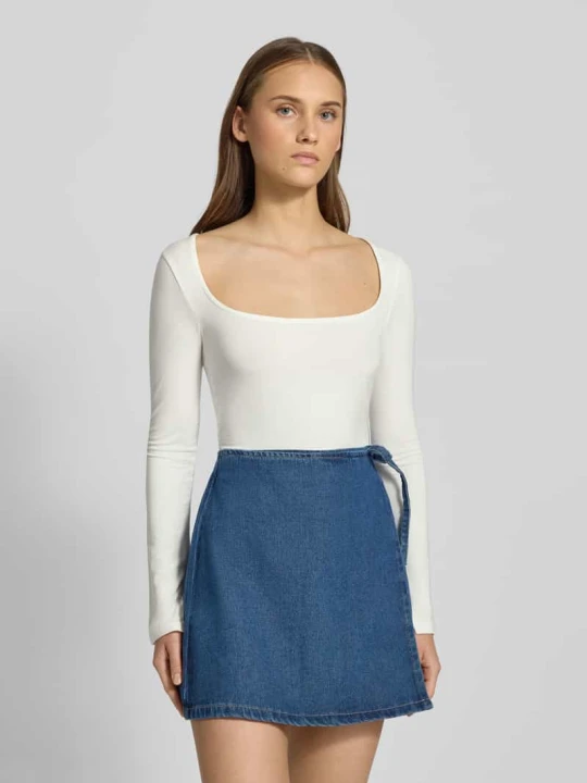 Zdjęcie produktu Bluzka z długim rękawem z dekoltem okrągłym Gina Tricot Biały