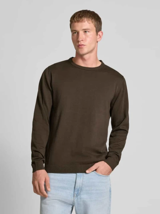 Zdjęcie produktu Bluzka z długim rękawem z dekoltem okrągłym Jack&Jones Ciemnobrązowy