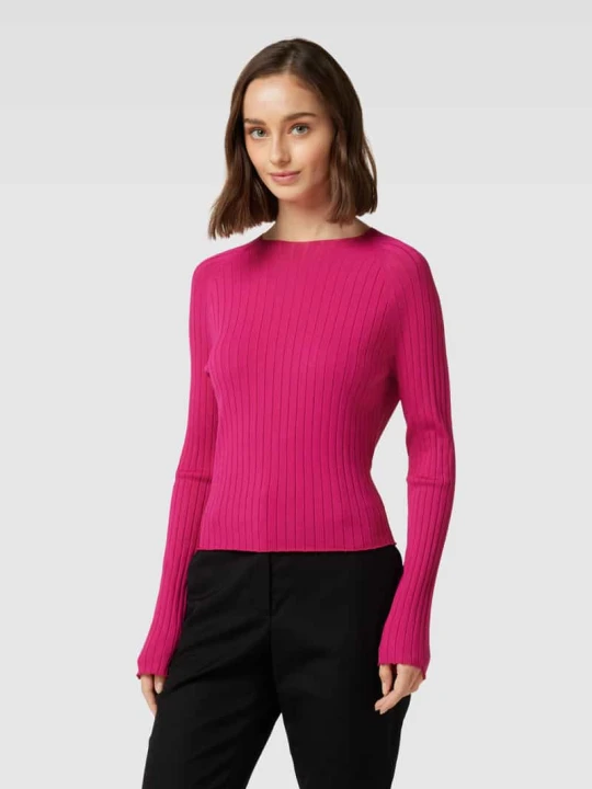 Zdjęcie produktu Bluzka z długim rękawem z dekoltem okrągłym The Kooples Mocnoróżowy