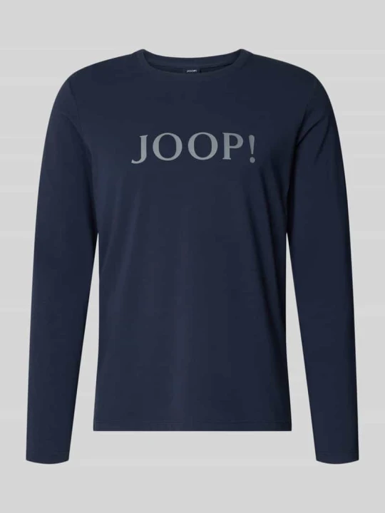Zdjęcie produktu Bluzka z długim rękawem z logo i okrągłym dekoltem JOOP! Granatowy