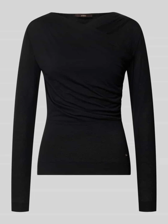 Zdjęcie produktu Bluzka z długim rękawem z mieszanka lyocellu w kopertowy styl Windsor Czarny
