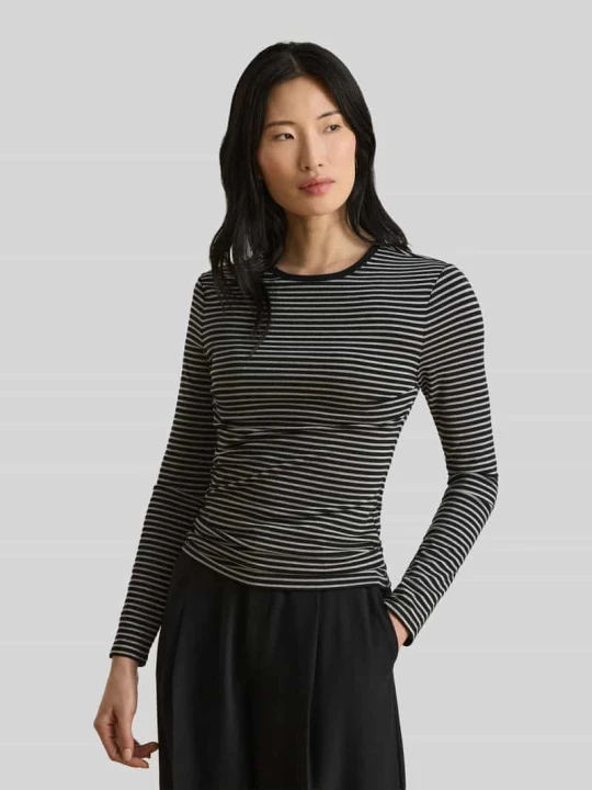 Zdjęcie produktu Bluzka z długim rękawem z mieszanki bawełny o kroju regular fit Lauren Ralph Lauren Czarny