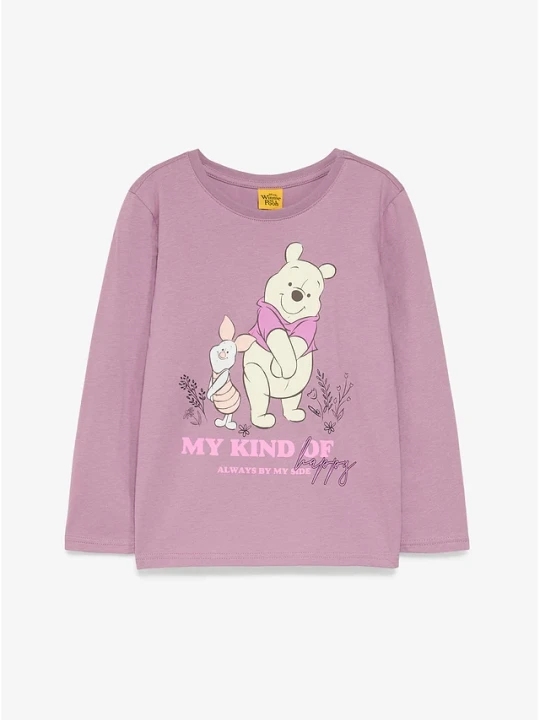 Zdjęcie produktu Bluzka z długim rękawem z motywem Winnie The Pooh, z czystej bawełny BonPrix fioletowy