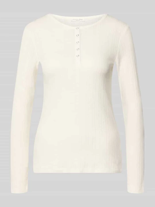 Zdjęcie produktu Bluzka z długim rękawem z okrągłym dekoltem i listwą guzikową Christian Berg Złamany biały