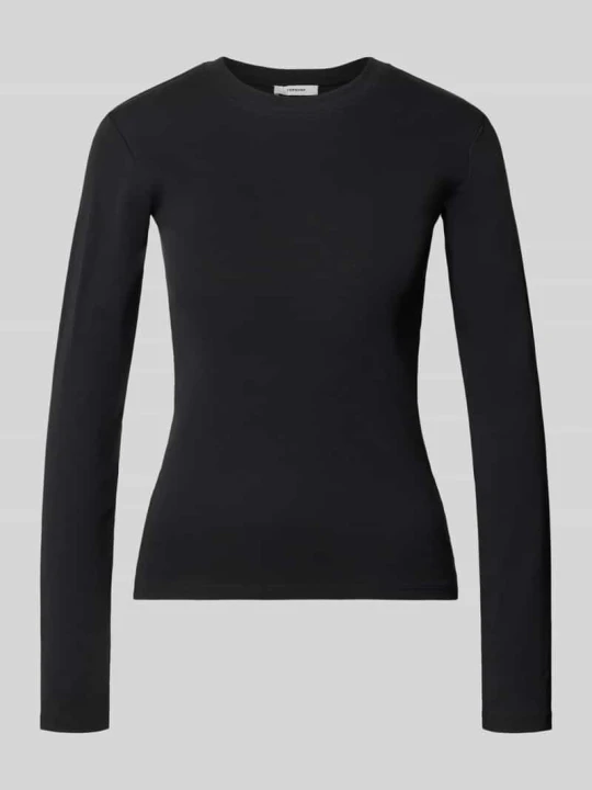 Zdjęcie produktu Bluzka z długim rękawem z okrągłym dekoltem model 'EVERYDAY' Topshop Czarny