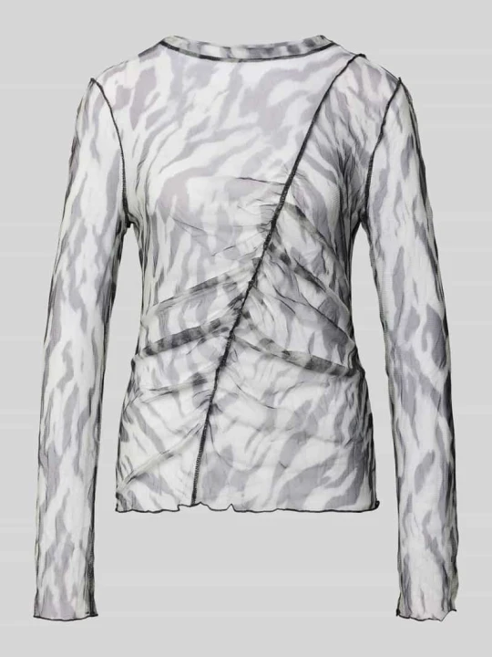 Zdjęcie produktu Bluzka z długim rękawem z siateczki model 'BEATE' Topshop Metaliczny czarny