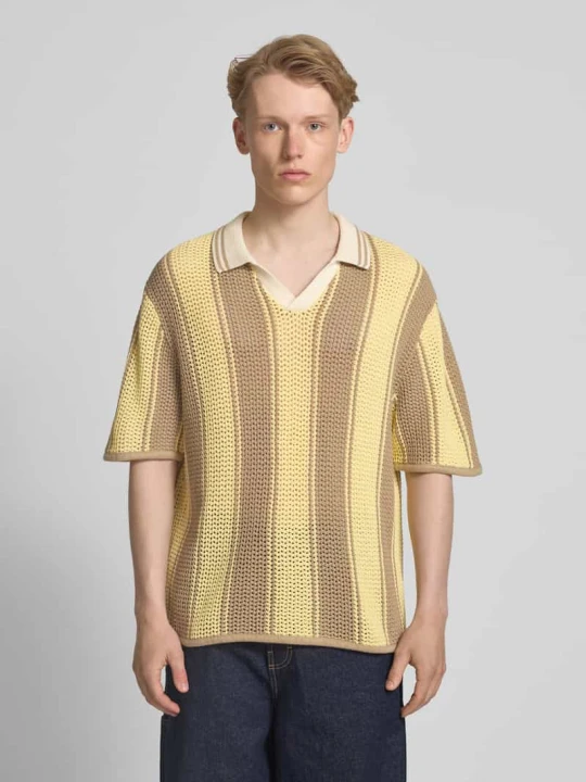 Zdjęcie produktu Bluzka z dzianiny z kołnierzykiem polo model ‘ACAPULCO’ Jack&Jones Żółty
