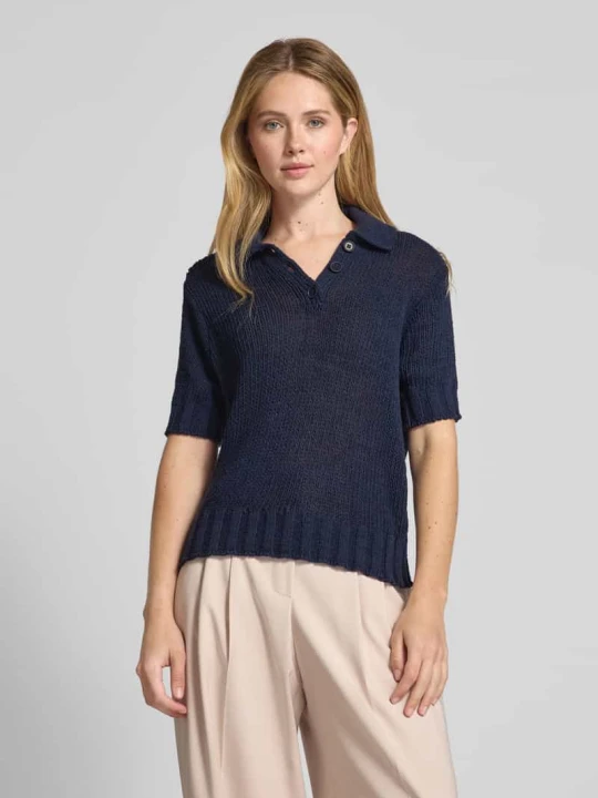 Zdjęcie produktu Bluzka z dzianiny z kołnierzykiem polo model ‘Lolita’ Mustang Granatowy