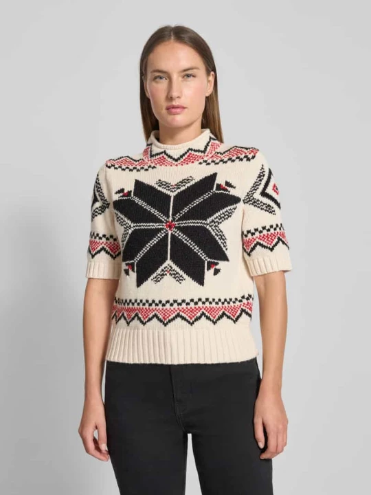 Zdjęcie produktu Bluzka z dzianiny z mieszanki wełny z dodatkiem wełny z alpaki Polo Ralph Lauren Beżowy melanż