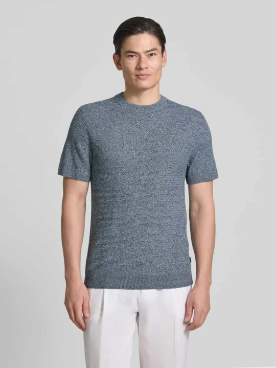 Zdjęcie produktu Bluzka z dzianiny z okrągłym dekoltem model 'RILEY' Jack&Jones Jeansowy niebieski