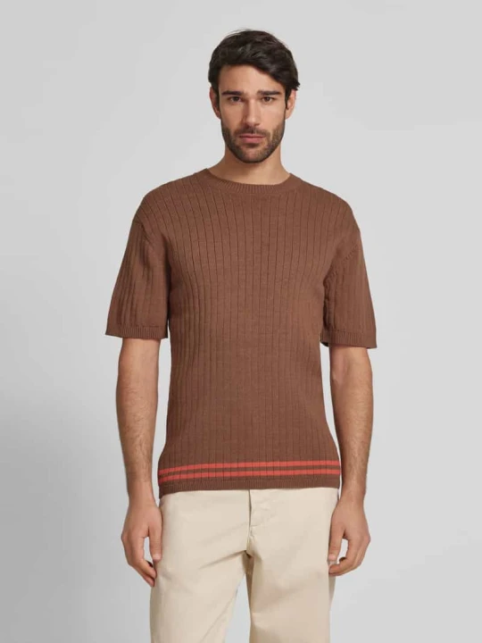 Zdjęcie produktu Bluzka z dzianiny z okrągłym dekoltem Scotch & Soda Czekoladowy