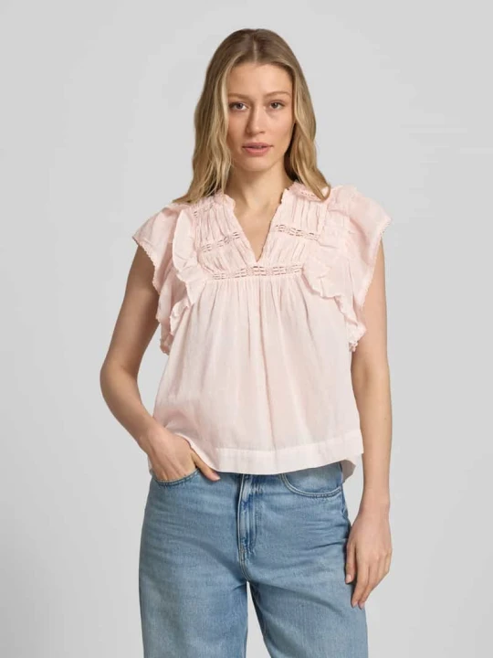 Zdjęcie produktu Bluzka z falbanami model 'Jayla' NEO NOIR Mocnoróżowy