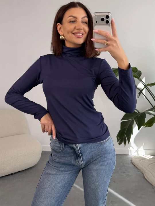 Zdjęcie produktu Bluzka z Golfem Granatowa Livia ClothStore
