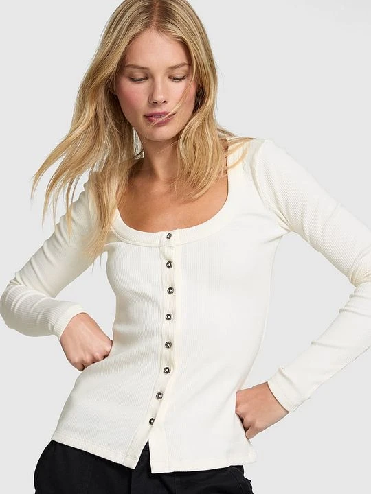 Zdjęcie produktu Bluzka z guziczkami Victoria's Secret Beżowy