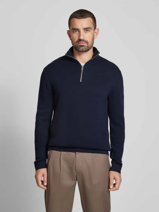 Zdjęcie produktu Bluzka z kołnierzem i detalem z logo model ‘BLAMILANO’ Jack&Jones Niebieski