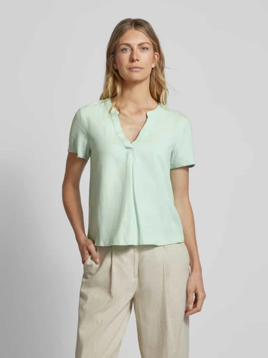 Zdjęcie produktu Bluzka z kołnierzem z lamówką model ‘MYMILO’ Vero Moda Trzcinowy