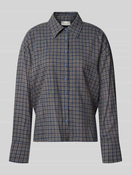 Zdjęcie produktu Bluzka z kołnierzykiem typu kent model 'Lennie' My Essential Wardrobe Ciemnoniebieski