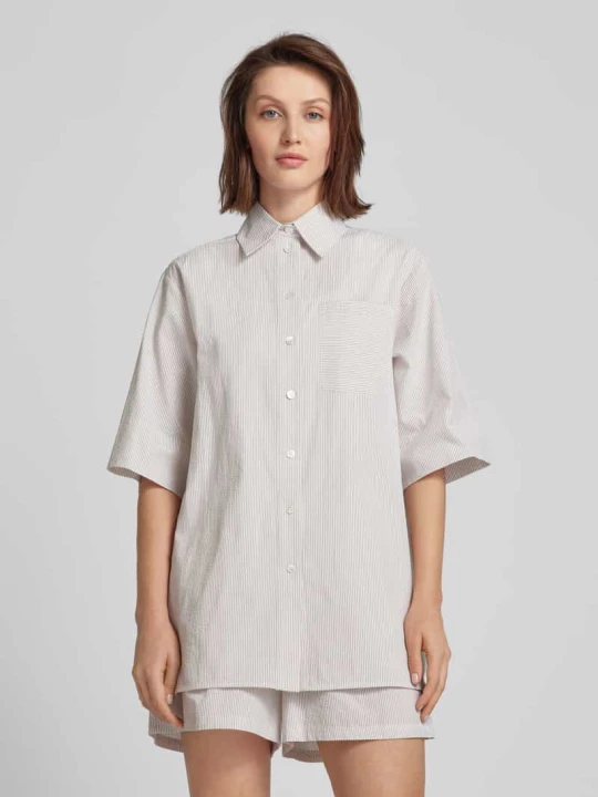 Zdjęcie produktu Bluzka z krótkim rękawem i wiązanym paskiem model ‘TEXAS’ MM By Max Mara Écru