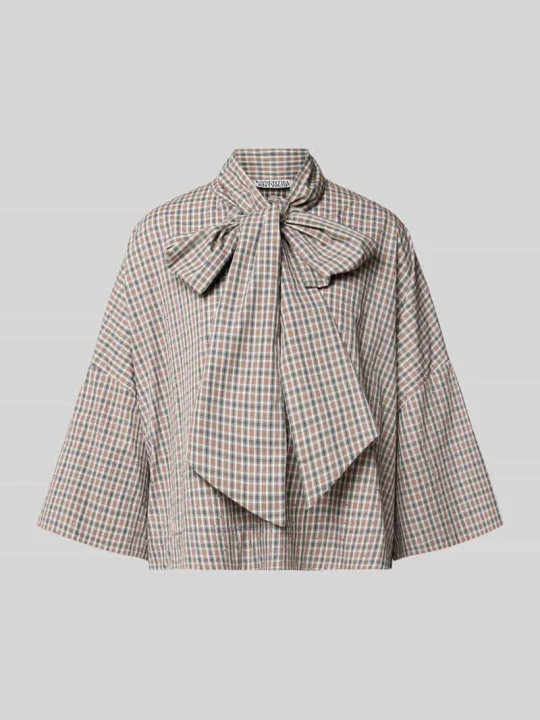 Zdjęcie produktu Bluzka z krótkim rękawem o kroju oversized z czystej bawełny model 'KEFIR' Essentiel Antwerp Błękitny melanż