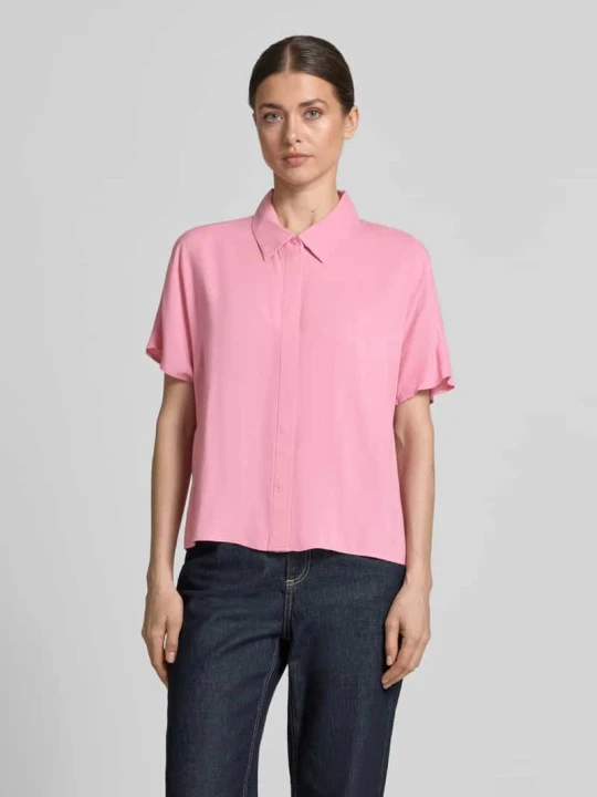 Zdjęcie produktu Bluzka z krótkim rękawem o kroju relaxed fit z wiskozy Tom Tailor Mocnoróżowy