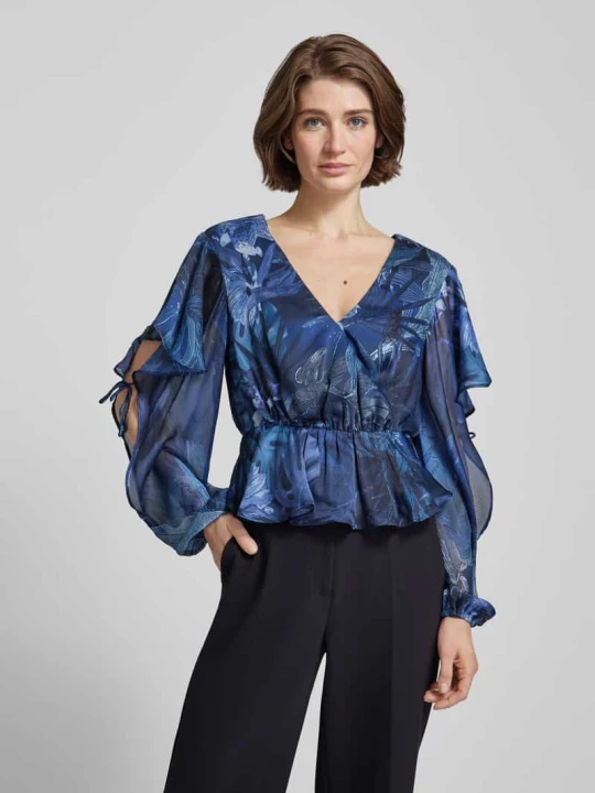 Zdjęcie produktu Bluzka z kwiatowym wzorem model ‘SASKIKA’ Guess Granatowy
