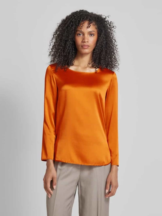 Zdjęcie produktu Bluzka z mieszanki jedwabiu model ‘MOLDAVA’ MM By Max Mara Pomarańczowy