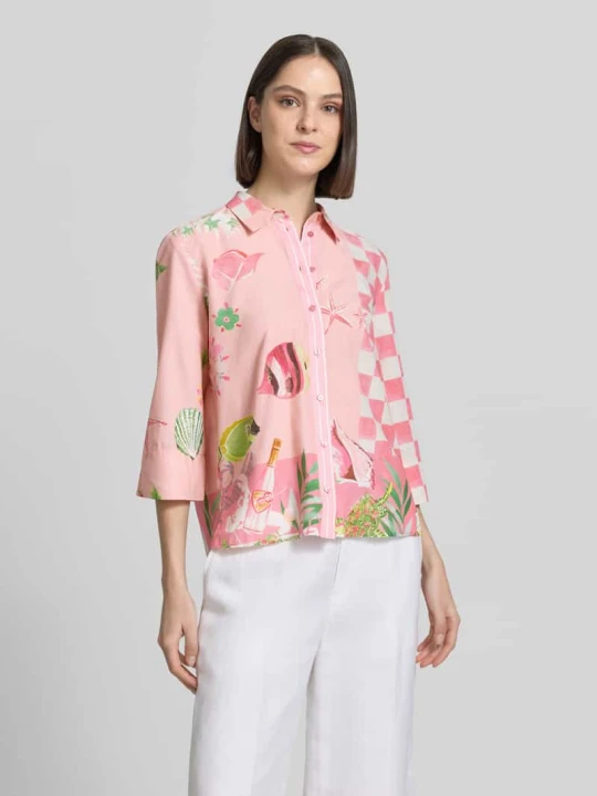 Zdjęcie produktu Bluzka z mieszanki wiskozy z listwą guzikową model 'Crazy Shirt' Smith & Soul Mocnoróżowy