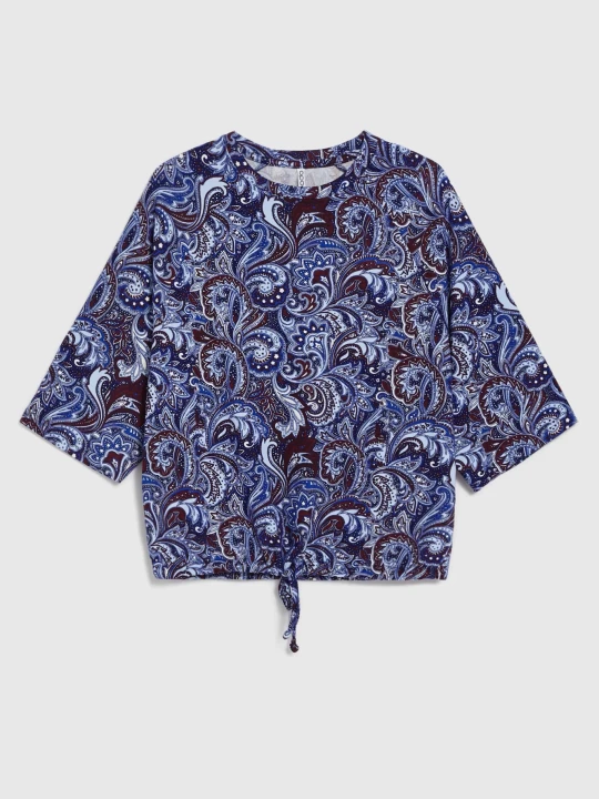 Zdjęcie produktu Bluzka z motywem paisley granatowa Moodo
