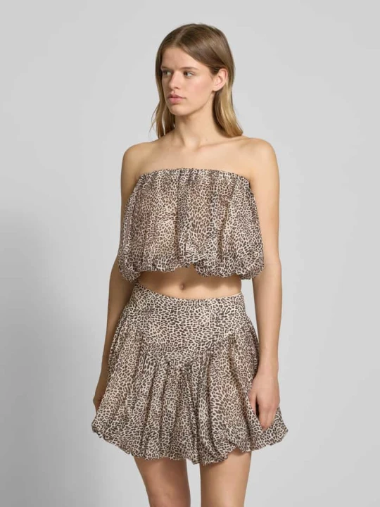 Zdjęcie produktu Top z odkrytymi ramionami o kroju relaxed fit z elastycznym pasem ‘LISSETT’ bardot Camel