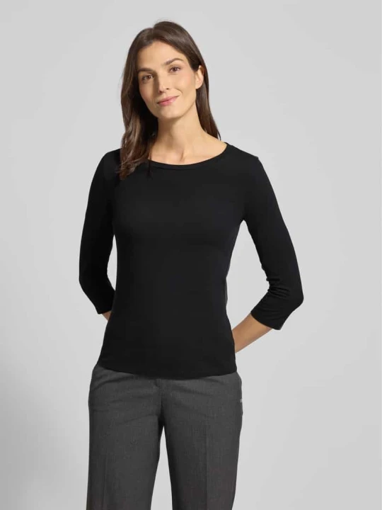 Zdjęcie produktu Bluzka z rękawem o dł. 3/4 o kroju slim fit z mieszanki bawełny model „MULTIA” Weekend Max Mara Czarny